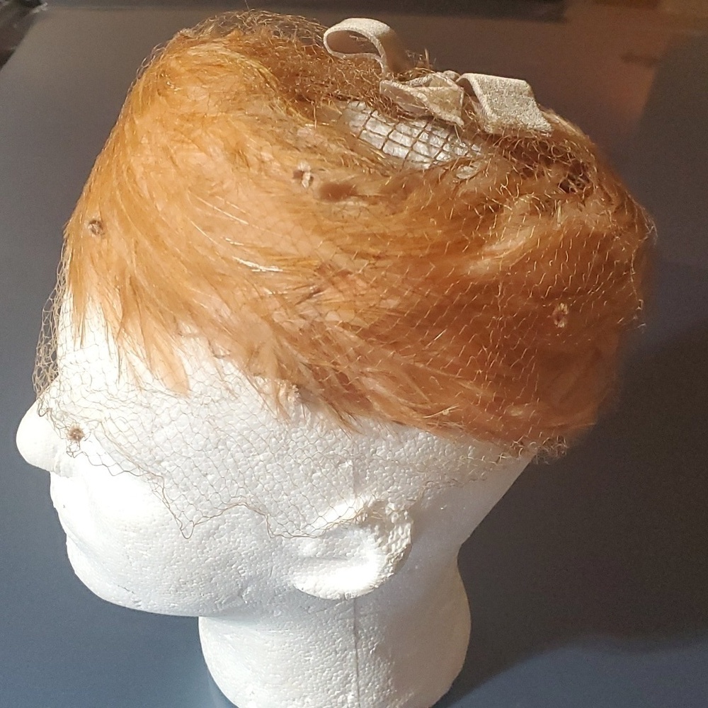 Vintage Styled by‎ Miss Feige Feathered Net Embellished Hat